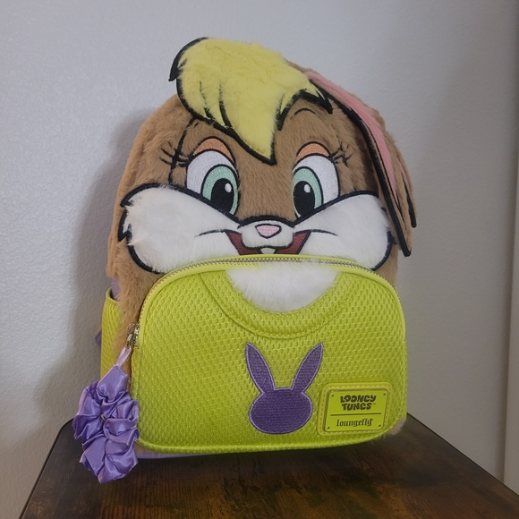 Loungefly Handbags - Loungefly Looney Tunes Lola Bunny Plush Figural Mini Backpack